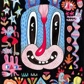 Monsters, animals and gnomes. Stars and the sun. Mr. Scruff gazes upon them all, making sure each one is in their proper place